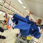 Associate Professor Thomas Corydon in weightless conditions during his latest parabolic flight. Private photo.