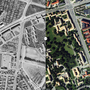 Luftfoto af Aarhus Universitets campus i 1954 og i dag. Kilde: Krak.dk