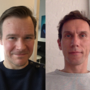 Four hard-working researchers in their offices at home - here in a selfie or photographed with mobile phones with help from family members. From the left Professor, DMSc Ulf Simonsen, Professor Søren Dinesen Østergaard, Clinical Associate Professor Ole Schmeltz Søgaard and Professor Søren Paludan.