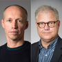 Meet Søren Riis Paludan (left) and Lars Østergaard for a debate on the experts' responsibility in the media's coverage of the coronavirus. Photo: Lars Kruse, AU Photo.