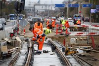 [Translate to English:] Letbane-byggeriet er i fuld gang på Randersvej og nærmer sig nu Health. Foto: Aarhus Letbane.