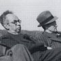 Fire gidsler under tysk bevogtning i august 1943. Fra venstre redaktør Jakob Martin, professorerne Ad. Stender-Petersen og Franz Blatt samt lærer Grønborg. Fotograf Rud. Iversen (AU Universitetshistorie).