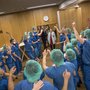 Next year’s commencement of studies will feature even more cheering and singing as there will be approx. 68 more medical students. Photo: Lars Kruse, Aarhus University.